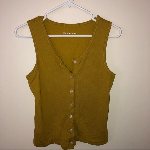 Everlane Tops - Everlane Button Front Gold Tank Top